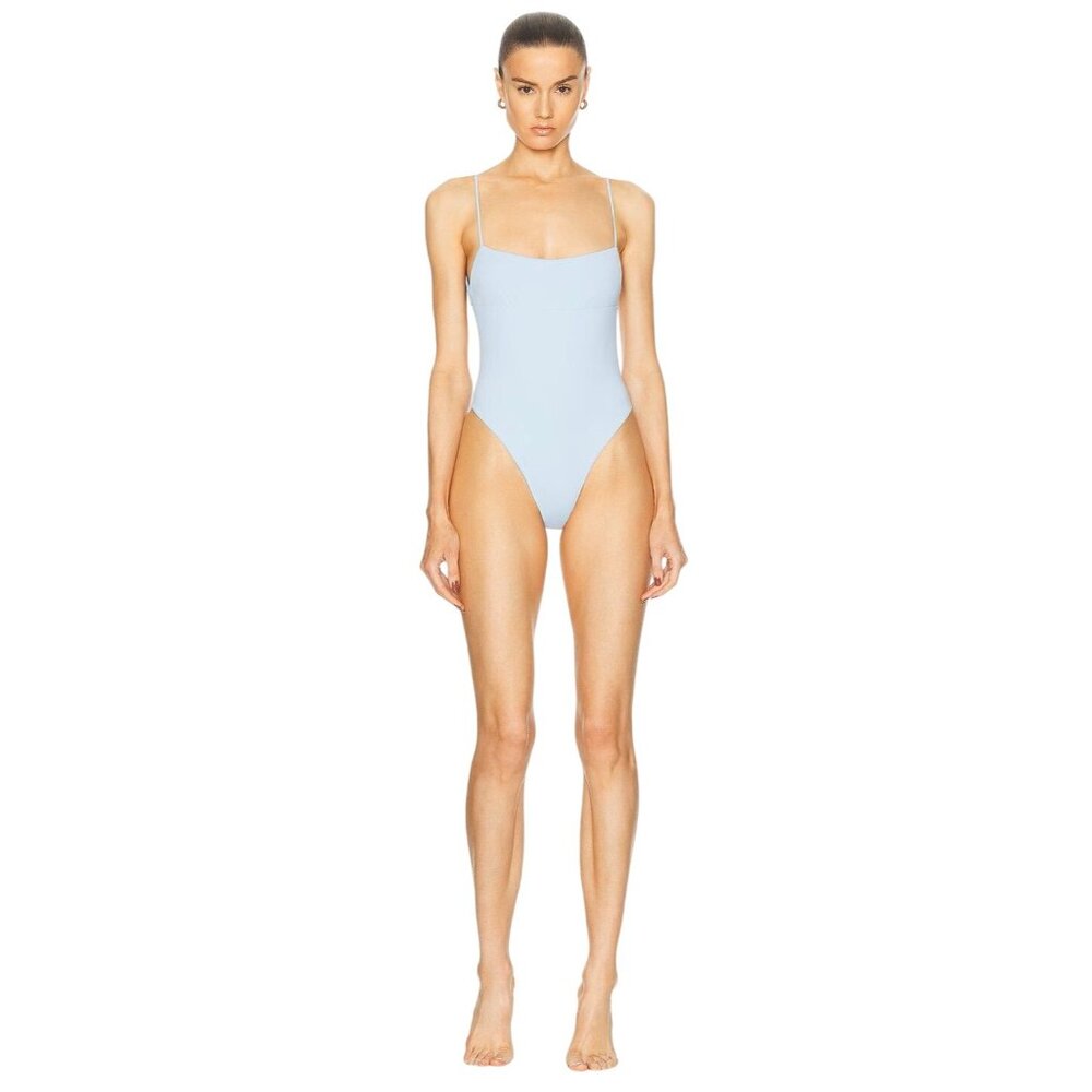 HAIGHT. Bethania One Piece Swimsuit in Celeste Blue Large New Womens